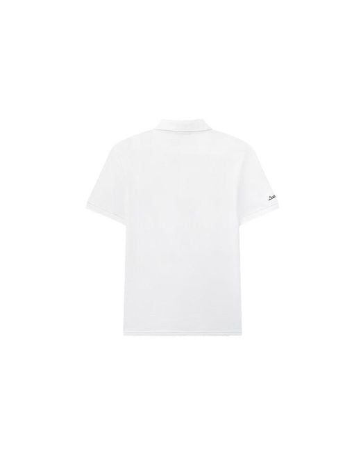 Fila White Subject Embroidered Printing Short Sleeve Polo Shirt for men