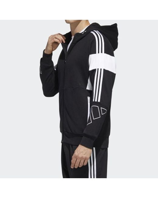Adidas Black Ub Htt Silo Splicing Hooded Jacket for men