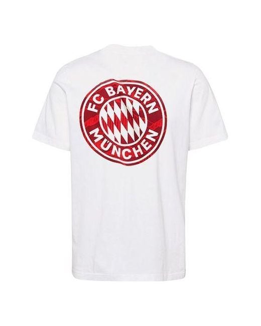 Adidas White Fcb Str Tee Alphabet Printing Soccer/Football Sports Short Sleeve for men