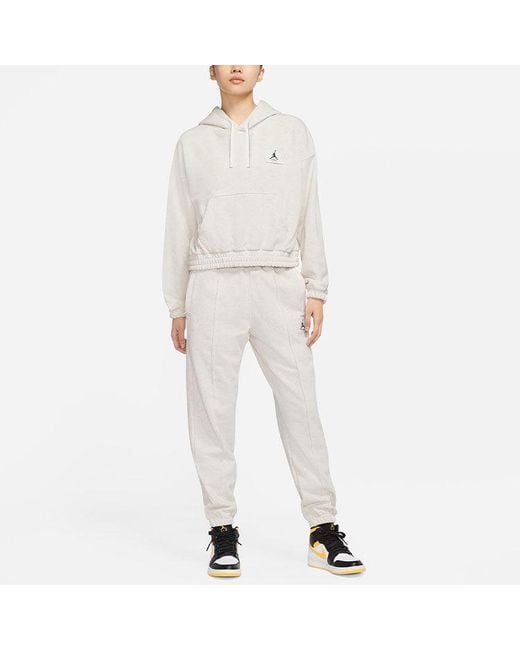 Nike Gray (Wmns) Casual Sports Knit Loose Hoodie Short Coconut Milk