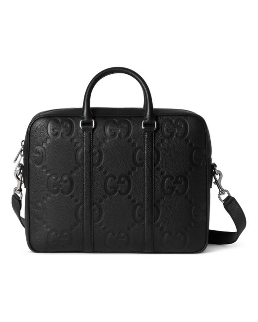 Gucci Black Jumbo Gg Briefcase Canvas' for men