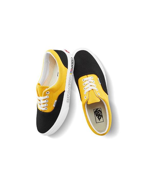 Vans Yellow Era Retro Casual Skate Shoes Splicing for men