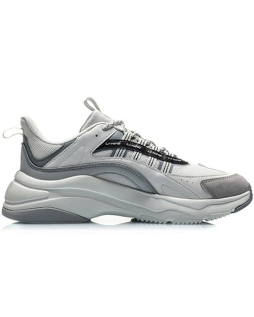 Li-ning Gray Retro Dad Shoe for men