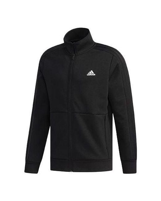 Adidas Black Ai Tt Dk Casual Sports Zipper Stand Collar Jacket for men