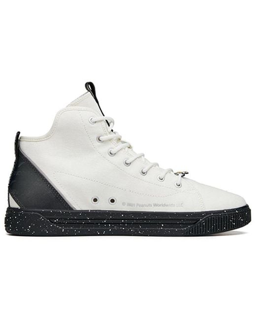 Anta White X Snoopy Skateboarding Series Sneakers High for men