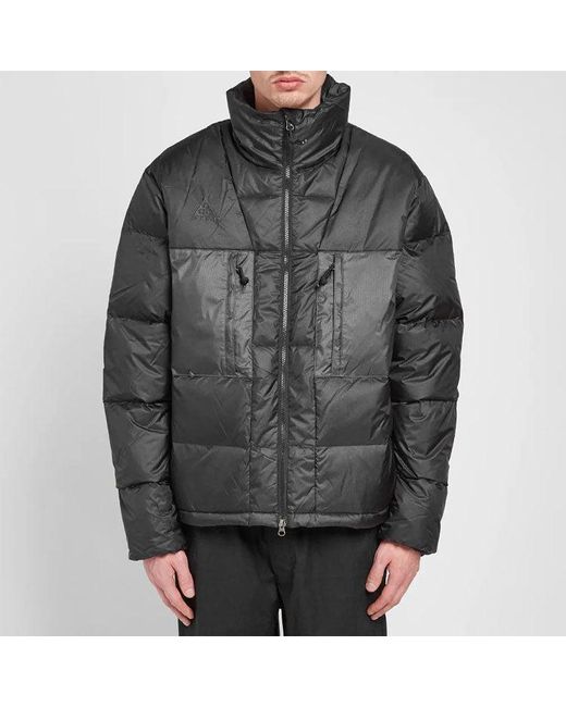 Nike Black Acg Down Fill Jacket Zipper Stand Collar Down Jacket for men