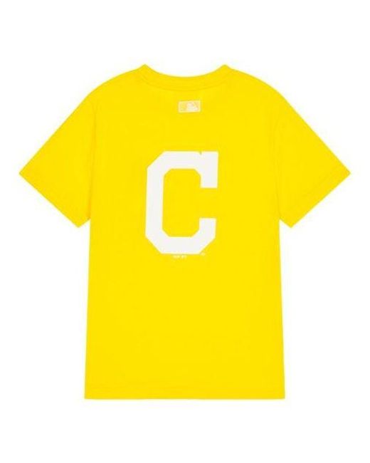 MLB Yellow Disney Mickey Crossover Cleveland Guardians Basic Printing Short Sleeve