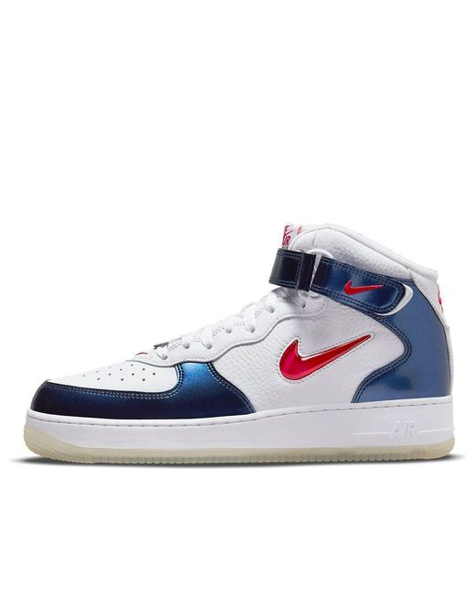 Nike Blue Air Force 1 Mid Qs Sneaker for men