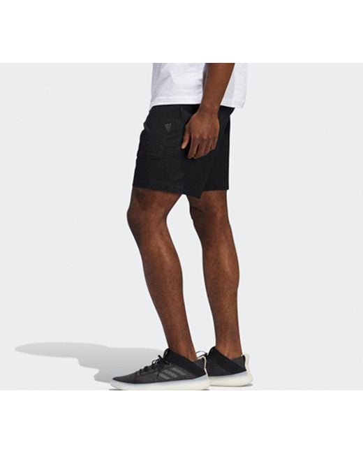 Adidas Black Short Id Reg Simple Sports Shorts for men