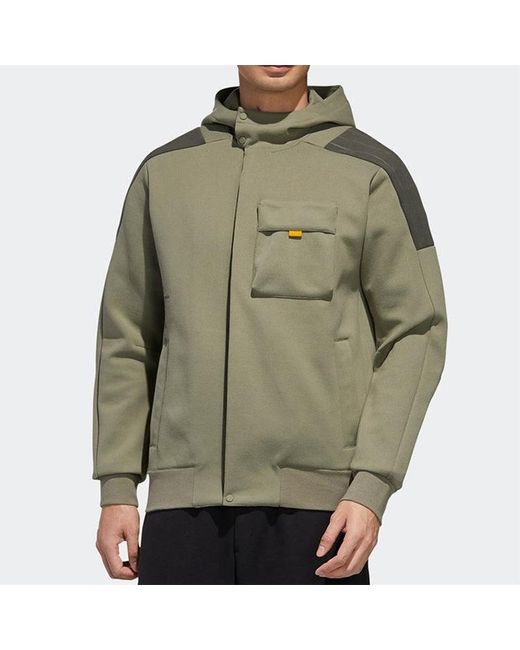 Adidas Green Th Htt Peach Hooded Casual Jacket for men