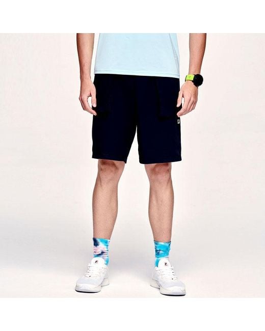 Fila Black Athletics Solid Color Casual Sports Woven Shorts for men