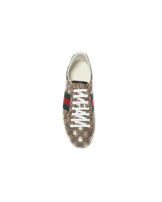 Gucci Brown Ace Gg Supreme 'Bees' for men