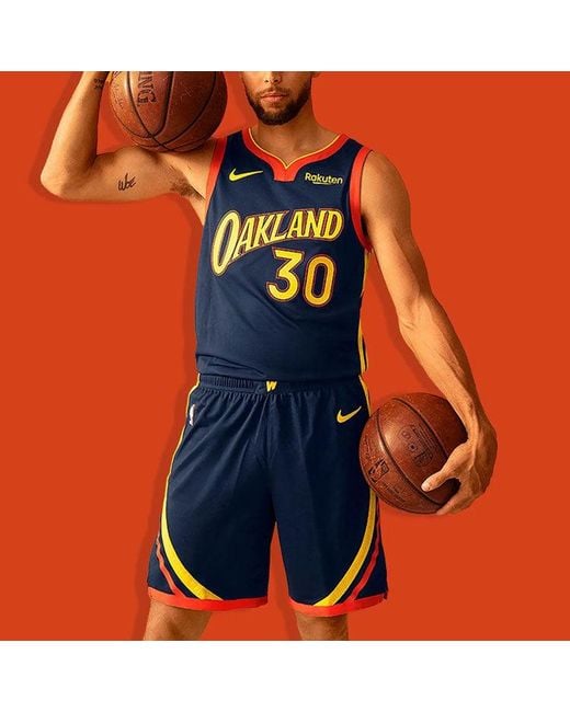 Nike Blue Nba Stephen Curry Golden State Warriors Jersey City Edition for men