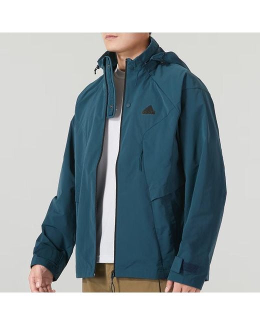 Adidas Blue Tech Top Woven Jackets for men