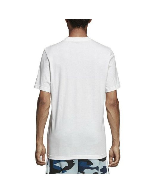 Adidas White Originals Athleisure Casual Sports Round Neck Printing Short Sleeve for men