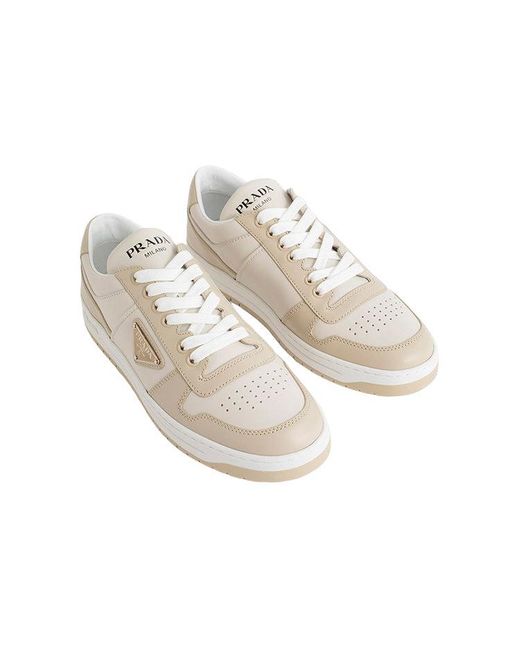 Prada White (Wmns) Downtown Leather Sneakers