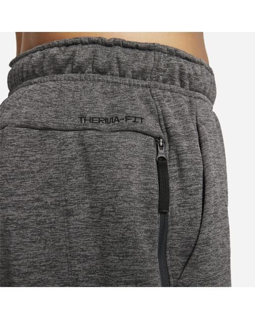 Nike Gray Therma-Fit Open Hem Fitness Pants 'Dark' for men