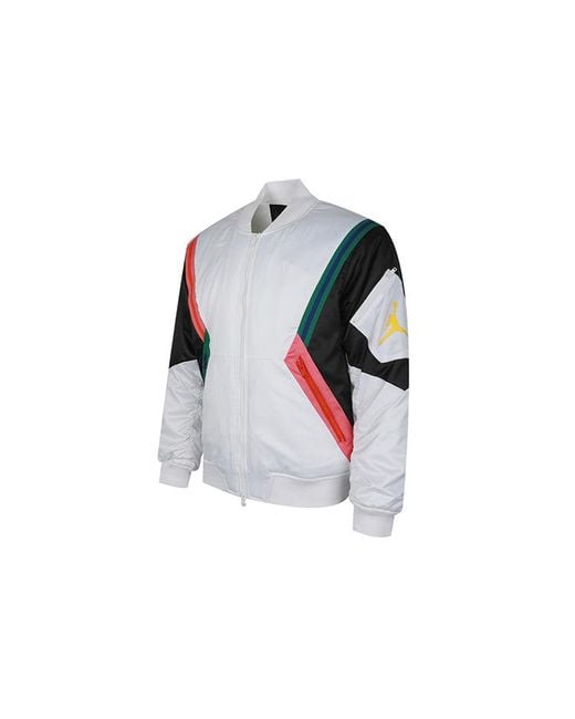 Nike Blue Wings Ma-1 Casual Sports Colorblock Stand Collar Jacket for men