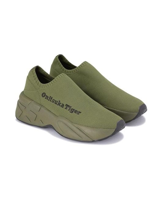 Onitsuka Tiger Green P-Trainer Knit Lo Shoes 'Smog' for men