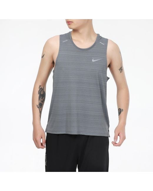 Nike Gray Dri-Fit Casual Sports Quick Dry Running Breathable Sleeveless Vest for men