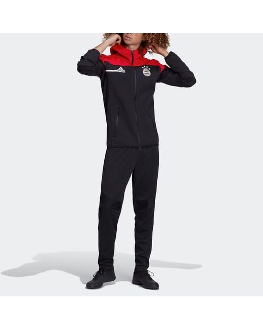 Adidas Black Fcb Zn 20-21 Season Bayern Munich Soccer/Football Sports Hooded Jacket for men