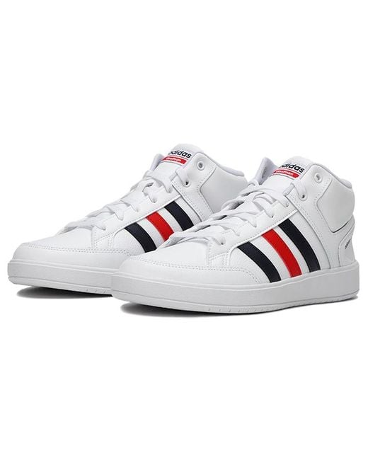 Adidas White All Court Mid Shoes for men