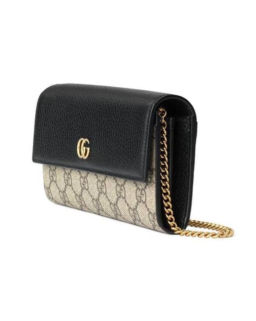 Gucci Metallic (Wmns) Gg Marmont Chain Wallet Ebony'