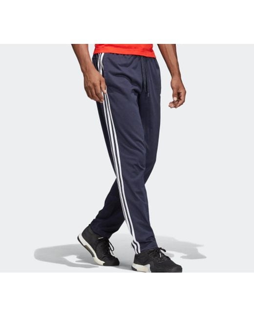 Adidas Blue Plaid Applique Knitted Sports Long Pants for men