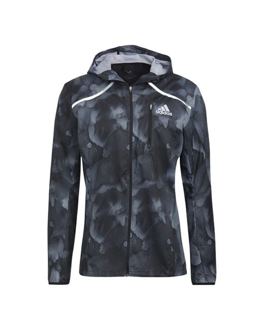 Adidas Blue Marathon Fast Graphic Jacket for men