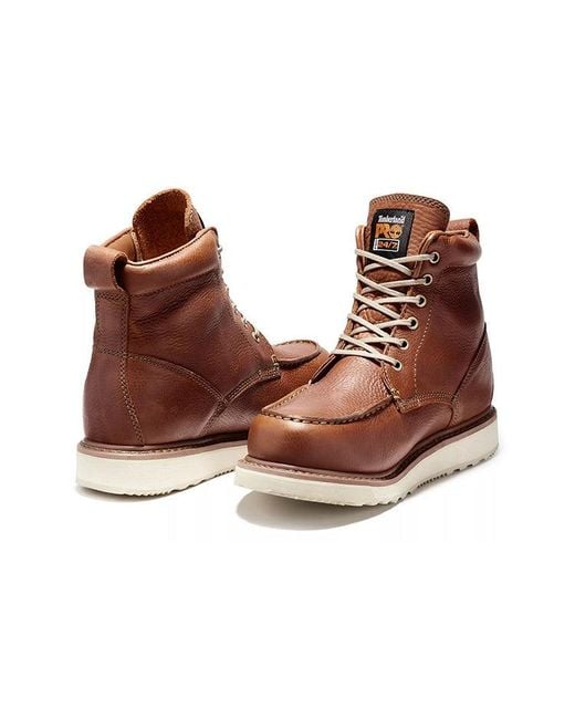 Timberland Brown Wedge Inch Work Boots for men