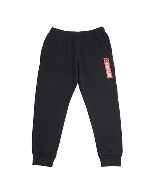 Nike Blue Sports Fleece Lined Knit Bundle Feet Casual Long Pants for men