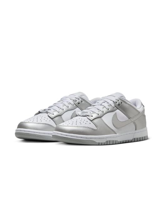 Nike White (Wmns) Dunk Low 'Metallic'