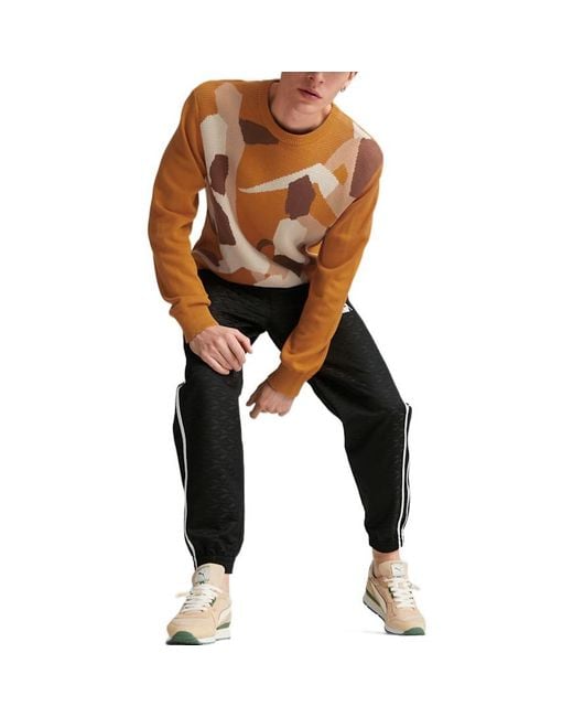 PUMA Brown Players Lounge Knit Crew Neck for men