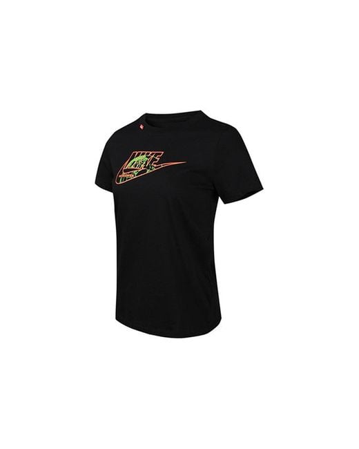 Nike Black (Wmns) Sportswear Round Neck Casual Short Sleeve
