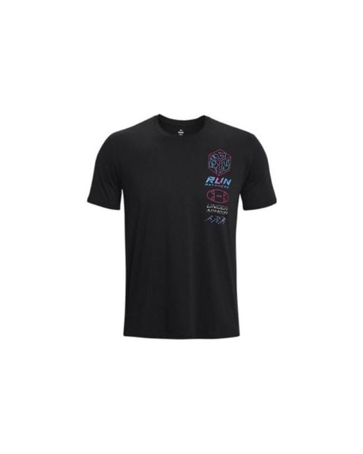 Under Armour Black Run Anywhere T-Shirt Multi' for men
