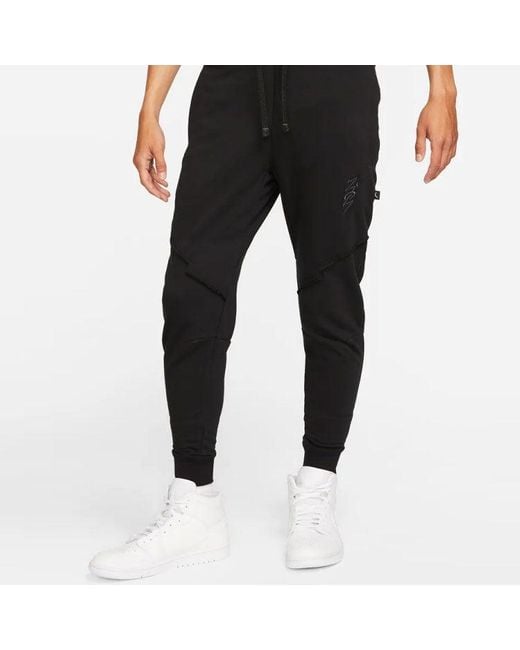 Nike Black Zion Performance Alphabet Embroidered Solid Color Bundle Feet Sports Pants for men