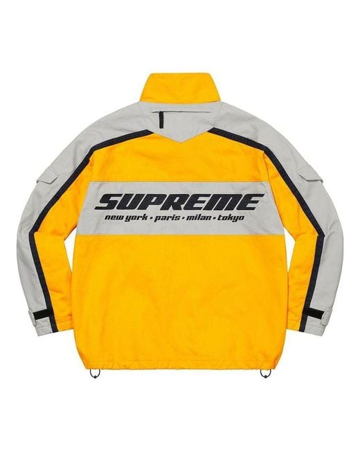 Supreme Yellow Brushed Twill Zip Jacket for men
