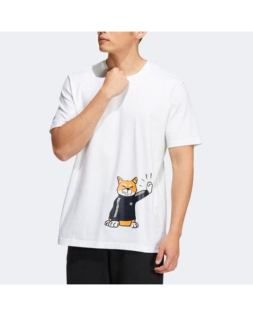 Adidas White Originals Graphic T-Shirts for men