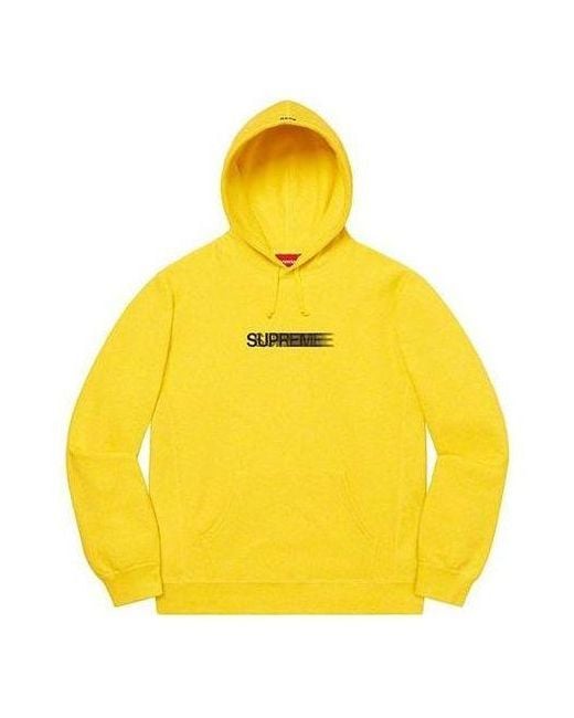 Supreme Yellow Motion Logo Hooded Sweatshirt for men