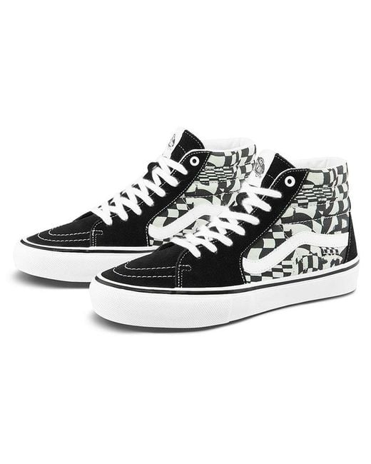 Vans Black Sk8-Hi Chessboard for men
