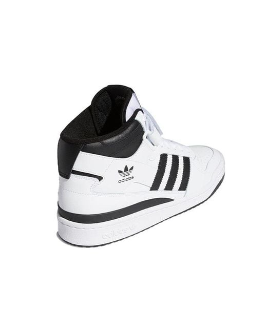 Adidas White Forum Mid Shoes for men
