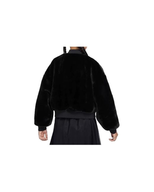 Nike Black (Wmns) Sportswear Reversible Faux Fur Bomber Jacket