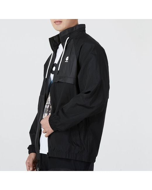 Adidas Blue U Vbe Wb 3 Athleisure Casual Sports Stand Collar Windbreaker Jacket for men