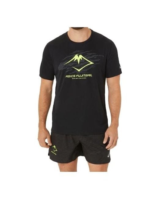 Asics Black Fujitrail Running T-Shirt for men