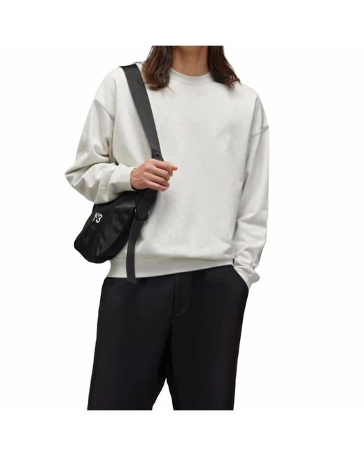 Adidas Gray X Y-3 French Terry Crew Sweater 'Cream' for men
