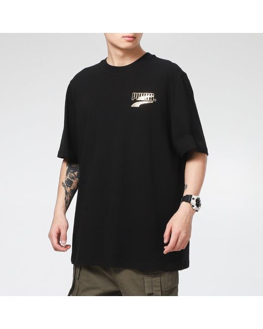 PUMA Black Team Graphic T-Shirt for men