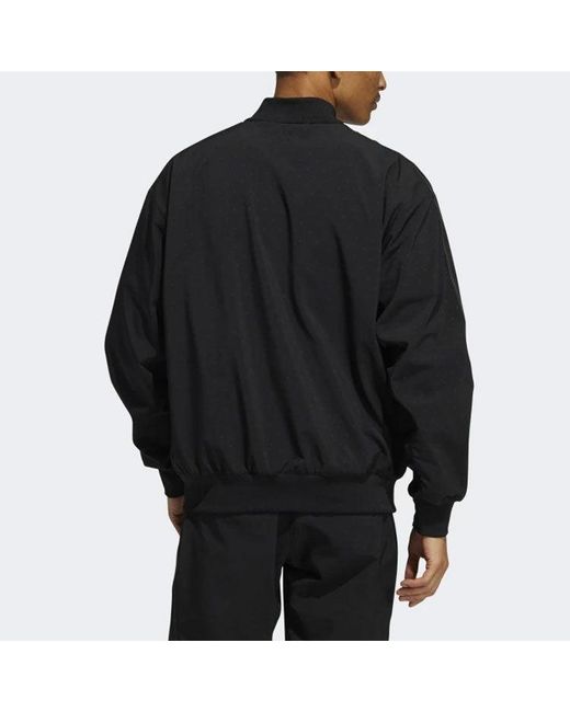 Adidas Black Originals Pw Tt Ribbed Cuff Reflective Printing Sports Stand Collar Jacket for men