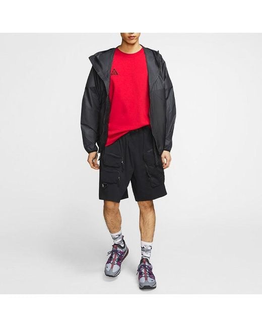 Nike Red Acg Small Logo Casual Short Sleeve Large for men