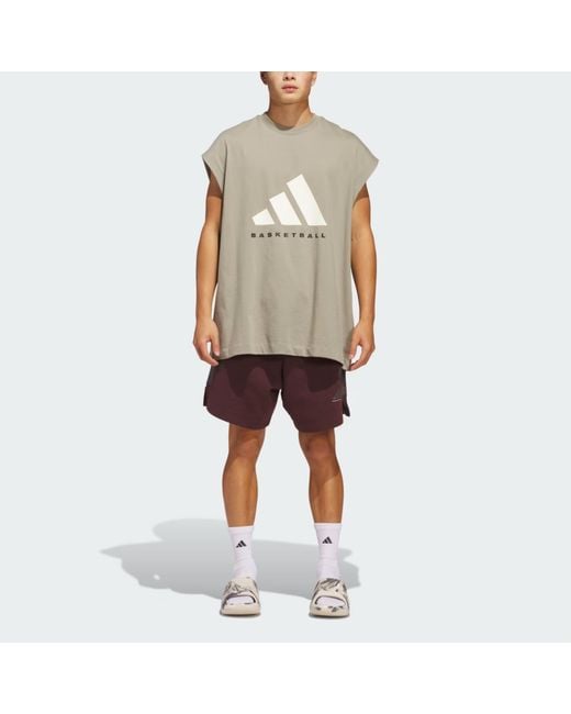 Adidas Gray Sleeveless Vest 'Putty' for men