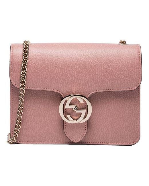 Gucci Pink (Wmns) Leather Bag Single-Shoulder Bag